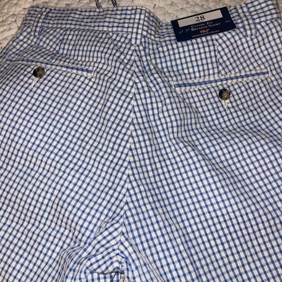 Vineyard Vines Mens Shorts Size 28 Blue Plaid Chino Breaker Pockets New - Picture 8 of 13